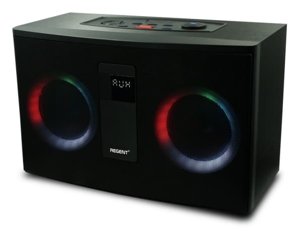 Bluetooth-kaiutin FERGUSON REGENT Power Audio 300BT RGB 2x 30W FM USB AUX DSP Musta