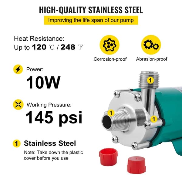 10W 145psi max 120°C ölbryggningspump, inga läckor, ingen igensättning, tyst och effektiv, lätt att använda