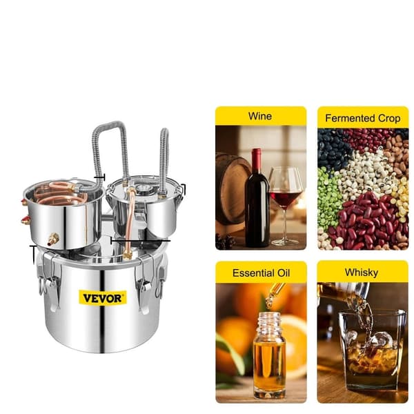 Rostfritt stål bryggdestilleringskit, exakt temperaturkontroll, kapacitet på 12L/20L/30L/50L,12 liter