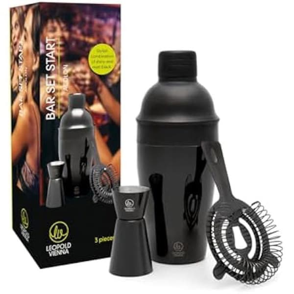Set med bar - Leopold Wien - Acolon - 3 delar - Matt och blank svart - 500 ml