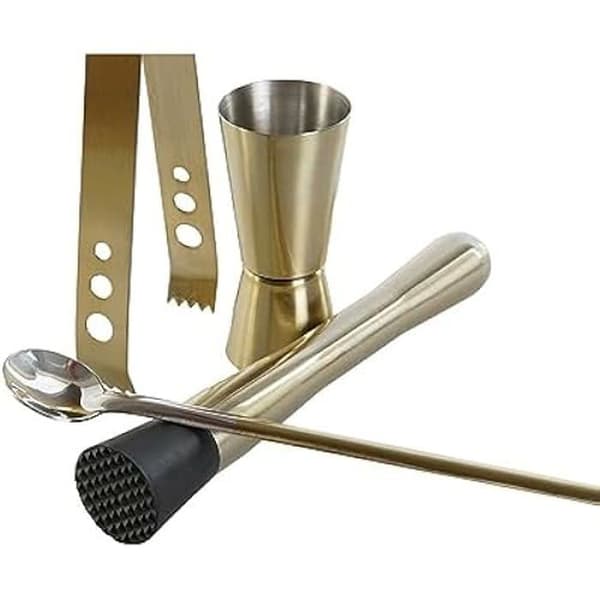 Cocktailset - DKD Heminredning - Guld - Rostfritt stål - 8x8x21 cm - Standard