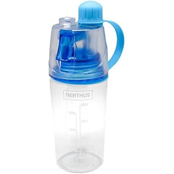Sport and Spray 2 i 1 flaska - Nerthus - FIH 286 - Transparent/Blå - Kapacitet 400 ml - Idealisk för sport