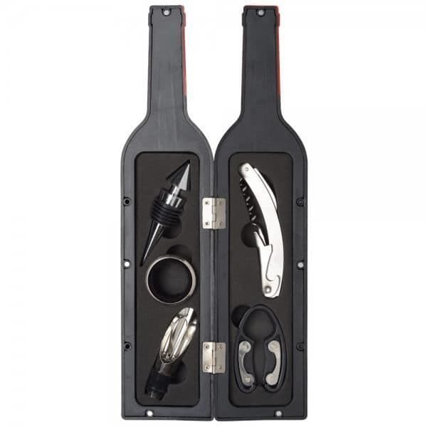 La Chaise Longue 33-2K-001G Sommelierlåda GM vinflaska 5 vintillbehör Limonadier Universalpropp och hällare Krage