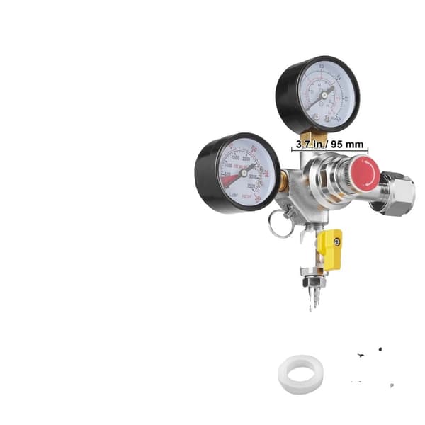 CO2 Trykregulator til Fadøl, 0-60 PSI Justerbar Tryk, Kompatibel med CGA320,Dobbeltmålere