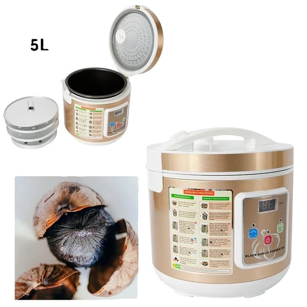 Sort Hvidløg Fermentator, 5L Kapacitet, 90W Effekt,Guld