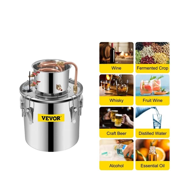 Alkohol Destillator, 20 L Kedelkapacitet, Nem Rengøringsdesign, Automatisk Drift,20L