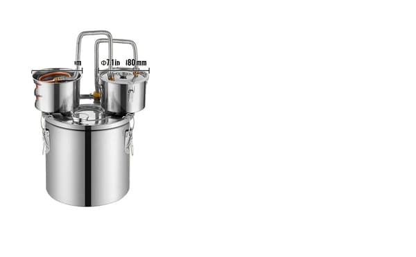 Alkohol Destillator, Rustfrit Stål, Dobbelt Display Termometer,DTDB-20L-U