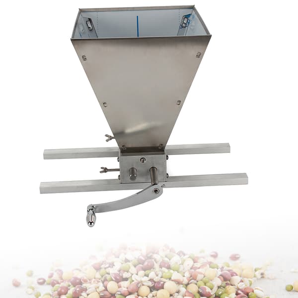 Manuel Maltmølle Crusher, Holdbare Rustfrit Stål Ruller, Justerbar Mølleafstand,Sølv