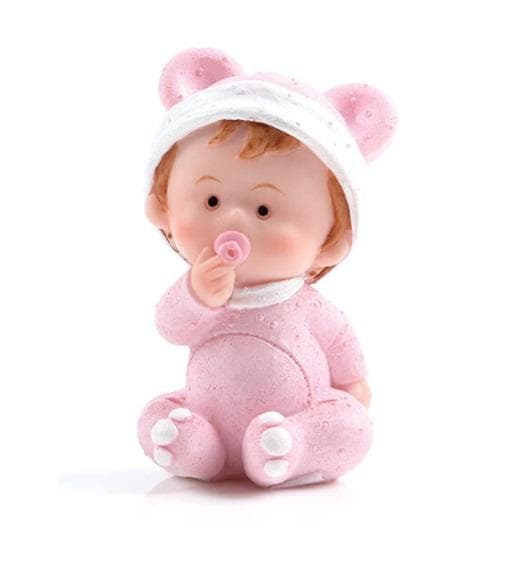 Gullig2 Rosa Babyfigur Cake Topper Polystone