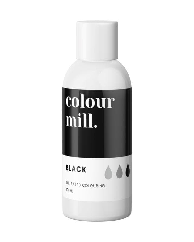 Black 100ml UTAN E171 Oljebaserad Ätbar Färg Colour Mill