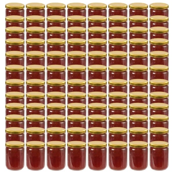 vidaXL Syltetøyglass med gult lokk 96 stk 230 ml