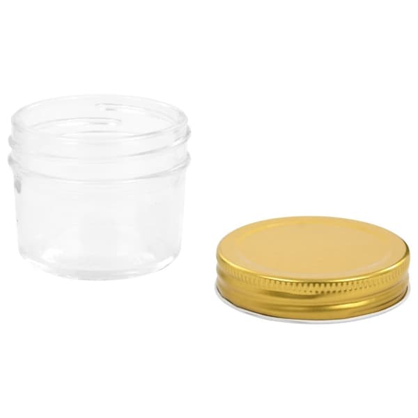 vidaXL Syltburkar i glas med guldfärgade lock 96 st 110 ml