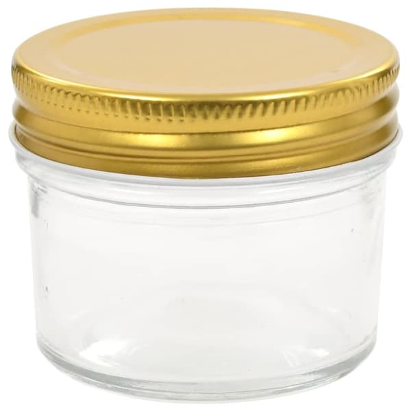 vidaXL Lasiset hillopurkit kullan värisillä kansilla 96 kpl 110 ml