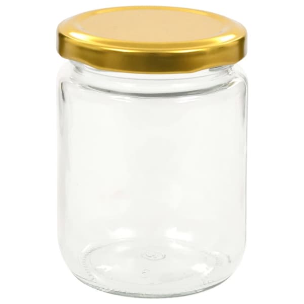 The Living Store Syltburkar i glas med guldfärgade lock 48 st 230 ml - Honungsburkar