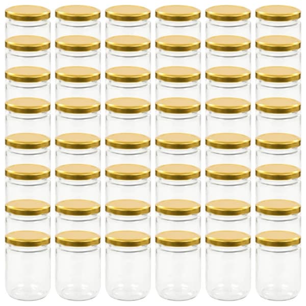 Honungsburkar - Living Syltburkar i glas med guldfärgade lock 48 st 230 ml
