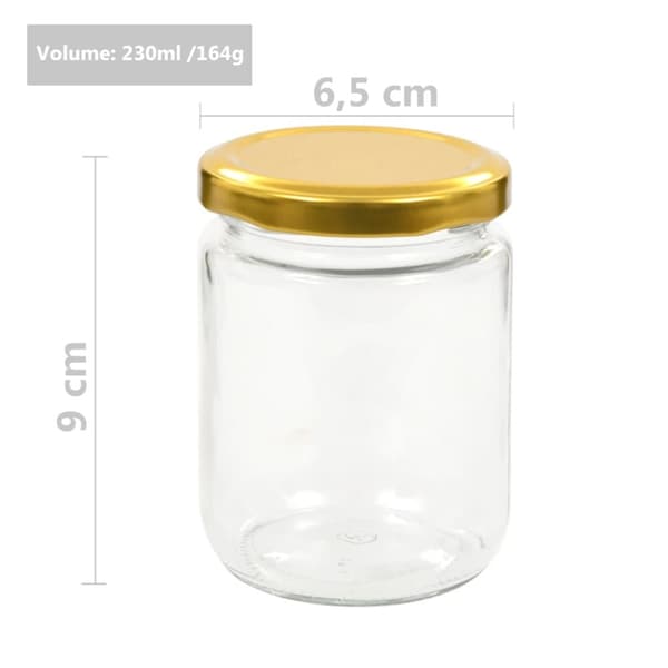 Honungsburkar - Living Syltburkar i glas med guldfärgade lock 48 st 230 ml