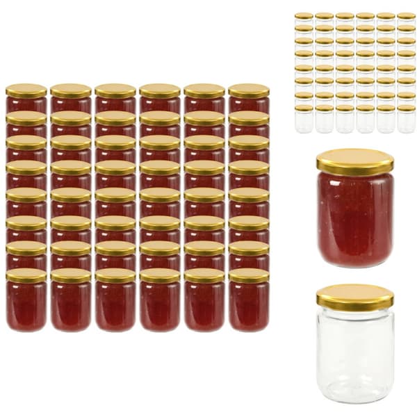 Honungsburkar - Living Syltburkar i glas med guldfärgade lock 48 st 230 ml