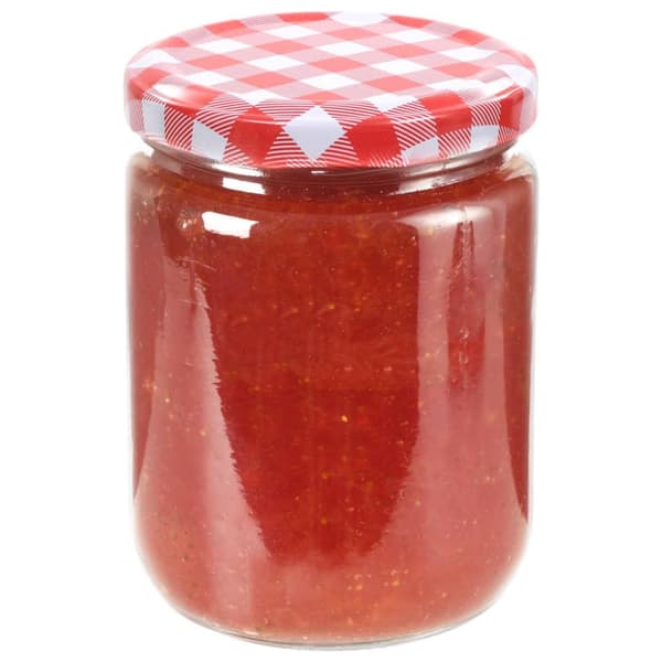 Honningkrukker - Living syltetøjsglas 96 stk. med hvide og røde låg 230 ml