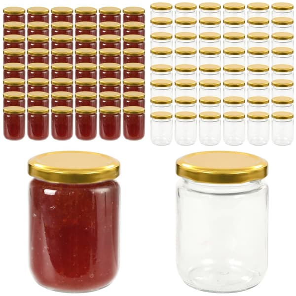 Syltburkar i glas med guldfärgade lock 48 st 230 ml - Kakburk - Kakburkar - Home & Living