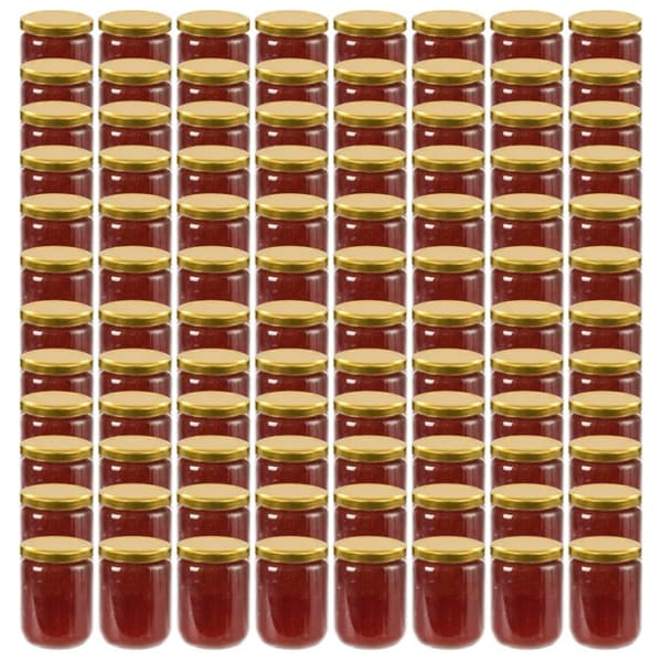 Syltburkar i glas med guldfärgade lock 96 st 230 ml