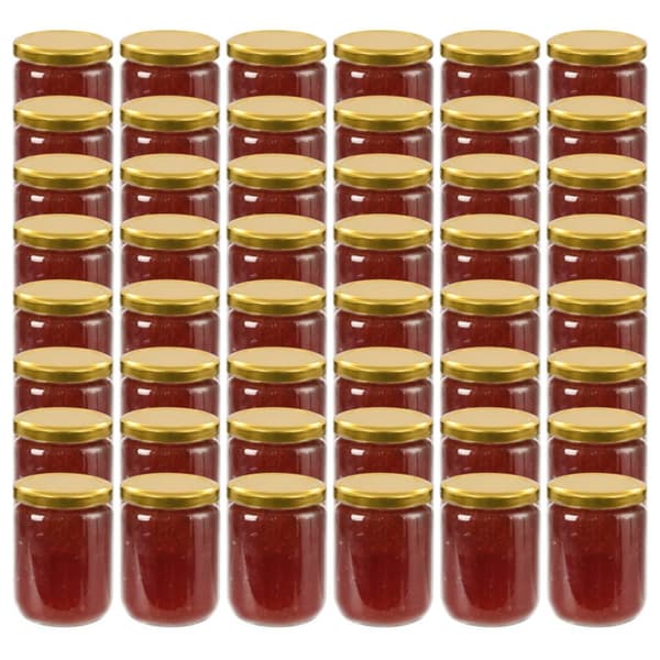 Syltburkar i glas med guldfärgade lock 48 st 230 ml