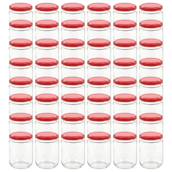 Syltburkar i glas med röda lock 48 st 230 ml
