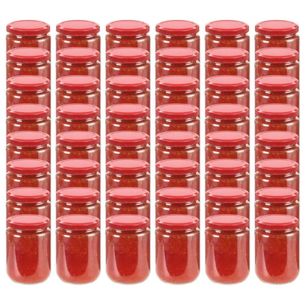 Syltburkar i glas med röda lock 48 st 230 ml