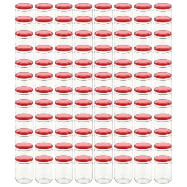 Syltburkar i glas med röda lock 96 st 230 ml