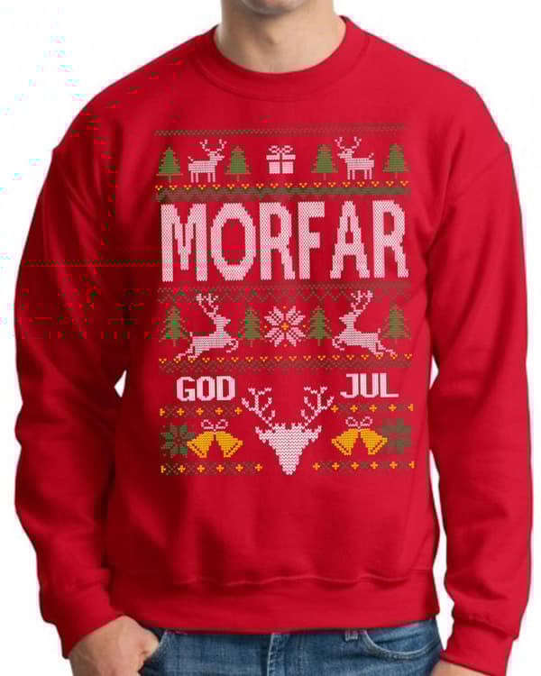 Morfar Jultröja - Christmas jumper stil röd sweatshirt
