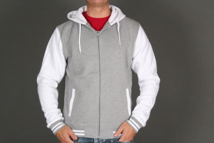 2-Tone Zip Hoody TB287 Grey