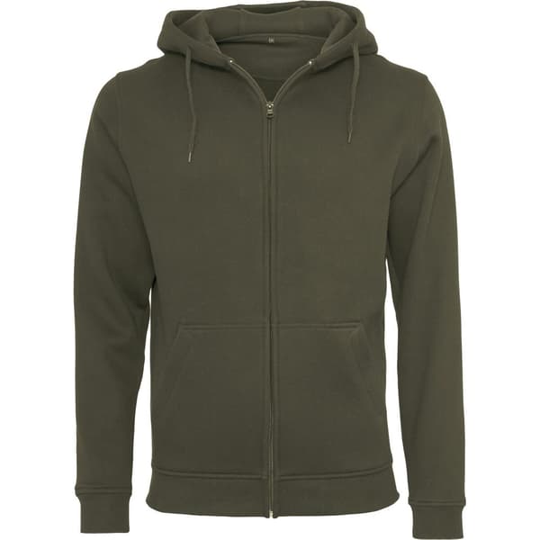 Build Your Brand Mens Heavy Zip Up Hoodie