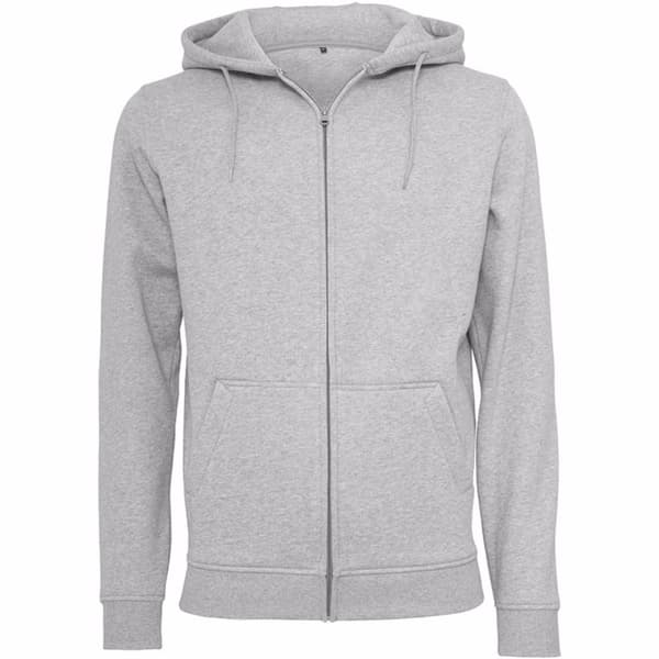 Build Your Brand Mens Heavy Zip Up Hoodie