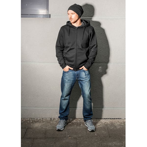 Build Your Brand Mens Heavy Zip Up Hoodie