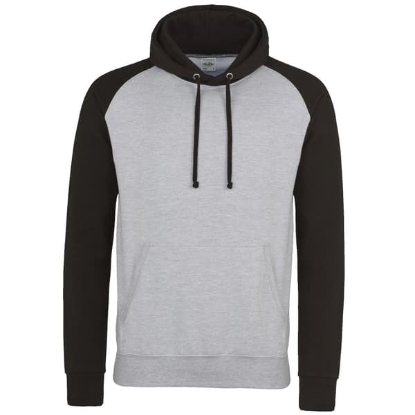 Awdis Just Hoods Adults Unisex Two Tone Hooded Baseball Sweatshirt/Hoodie