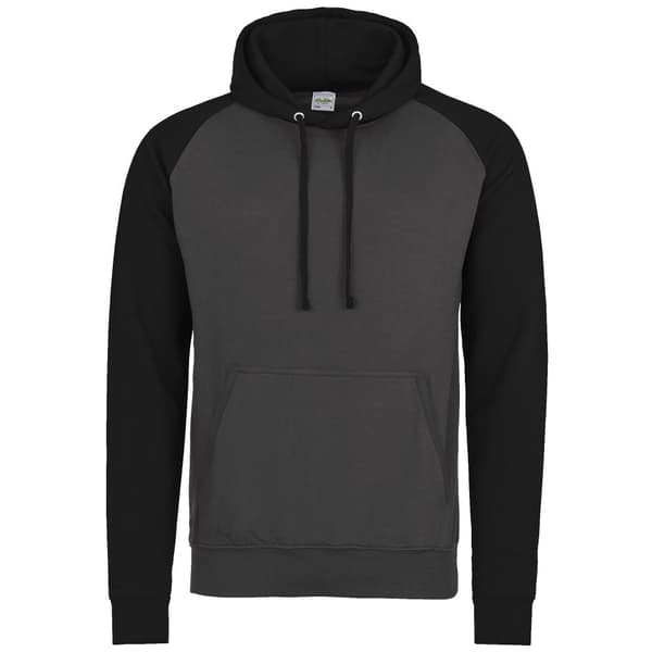 Awdis Just Hoods Adults Unisex Two Tone Hooded Baseball Sweatshirt/Hoodie