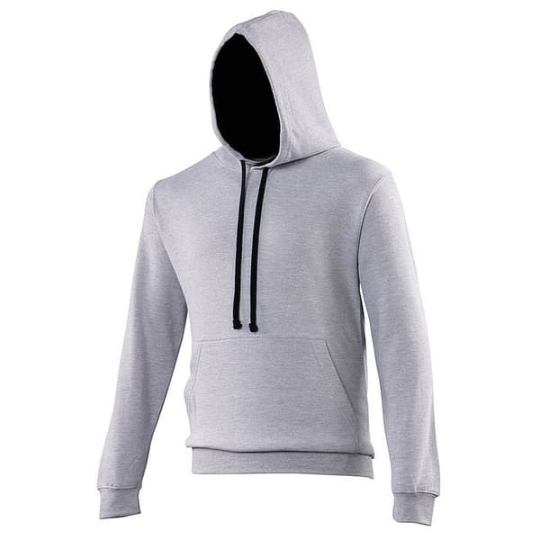 Awdis Varsity Hooded Sweatshirt / Hoodie Heather Grey / French Navy 5XL