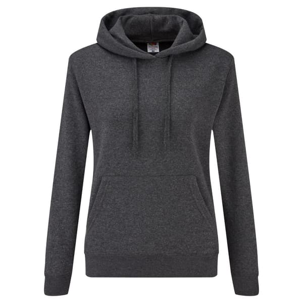 Fruit of the Loom Ladies Lady Fit hættetrøje med hætte / hættetrøje Dark Heather 2XL Fruit of the Loom Ladies Lady Fit hættetrøje med hætte / hættetrøje Dark Heather 2XL