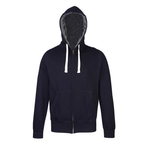 Bild av AWDis Hoods Faux Fur Fodrad Chunky Casual Tungvikt med full dragkedja Zoodie