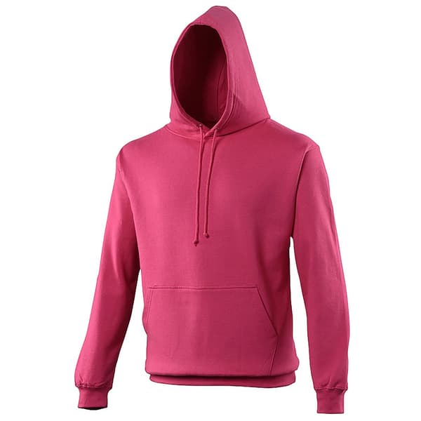 Awdis Unisex College Hooded Sweatshirt / Hoodie med huva Hot Pink XS