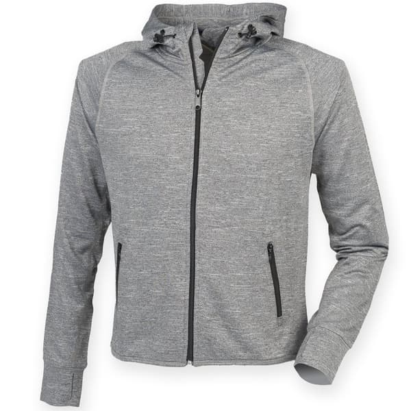 Tombo Teamsport Womens/Ladies Lightweight Running Hoodie With Reflective Tape Grey Marl M