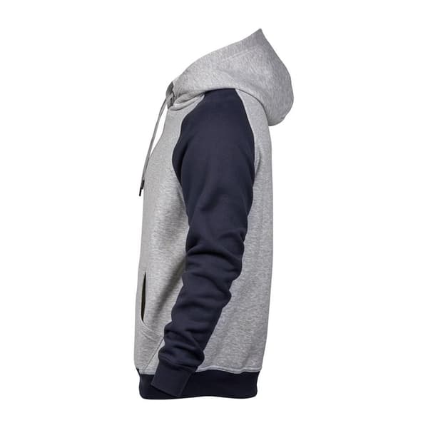 Tee Jays Mens Two Tone Raglan Hooded Sweatshirt