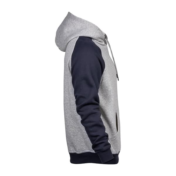 Tee Jays Mens Two Tone Raglan Hooded Sweatshirt