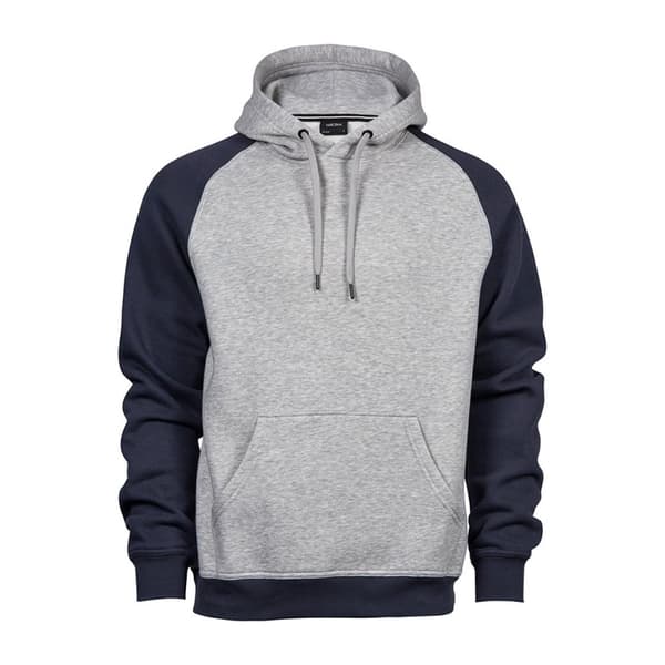 Tee Jays Mens Two Tone Raglan Hooded Sweatshirt