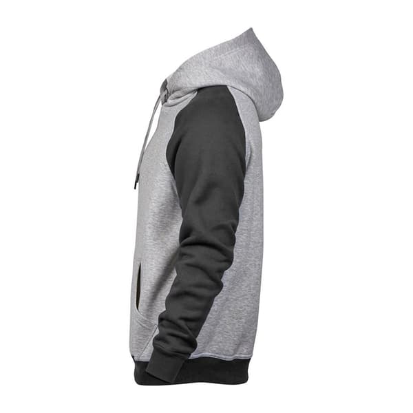 Tee Jays Mens Two Tone Raglan Hooded Sweatshirt