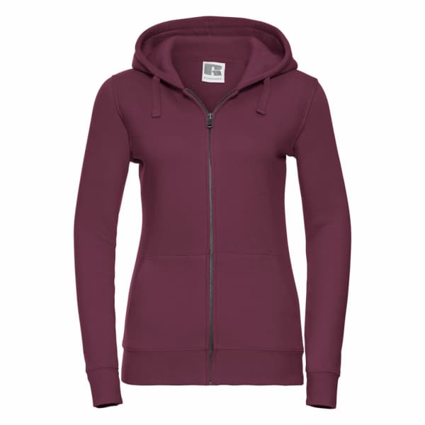 Russell Ladies Premium Authentic Hoodie med dragkedja (3-lagers tyg)