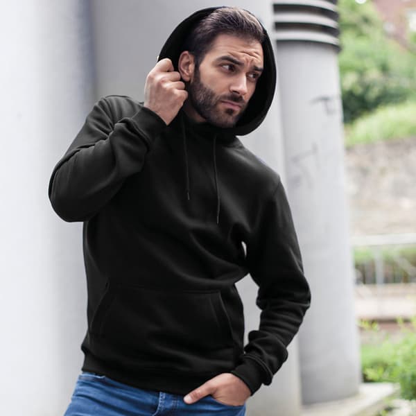 Build Your Brand Mens Heavy Pullover Hoodie