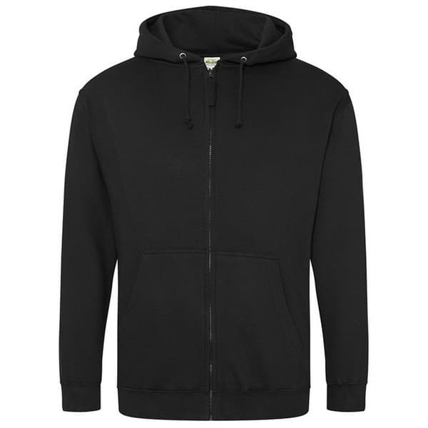Awdis Ensfarvet hættetrøje med lynlås til mænd / Zoodie