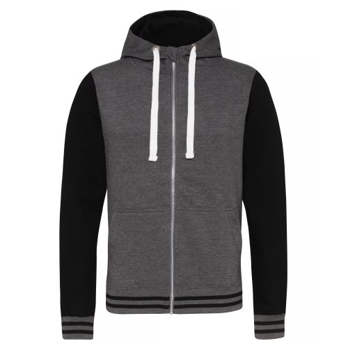 Bild av Awdis Just Hoods Vuxna Unisex Urban Varsity Hoodie med full dragkedja