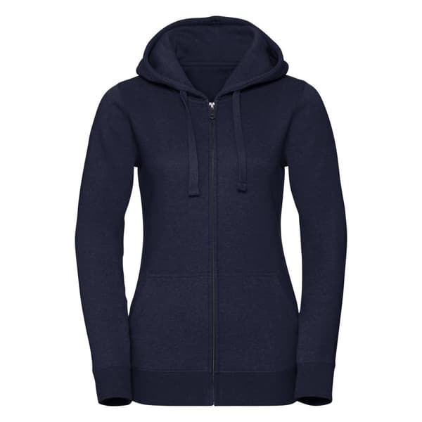 Russell Womens/Ladies Authentic Zipped Hoodie Indigo Melange XS