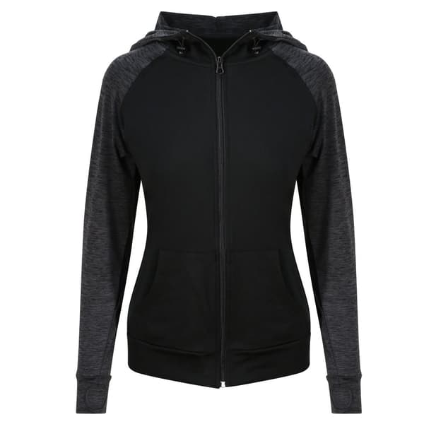 AWDis Just Cool Zoodie til kvinder/damer med kontrastfarvet Girlie Cool-zoodie Jet Black XL